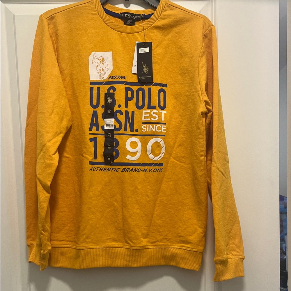 U.S. Polo Assn. Men's Vibrant Yellow Crewneck Sweater